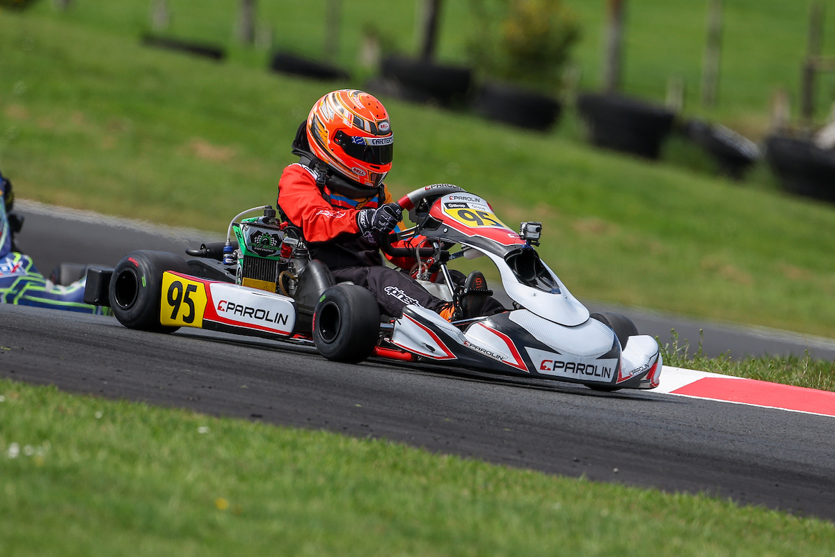 Kart cornering hard